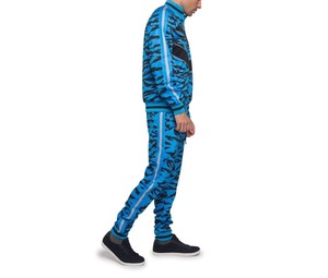 Conjunto Deportivo para Hombre 2026, Estampado de Tigre Azul, Cierre Completo, Transpirable, Poliéster, Manga Larga, Corte Regular, para Primavera - Product Image 3