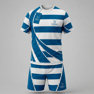 Conjunto de uniforme de rugby hecho con materiales transpirables, diseño de ajuste atlético y soluciones de branding de equipo de calidad profesional. - Product Image 1
