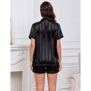 Conjunto de Pijama Corto sin Mangas para Mujer, con Estampado de Letras, Suave, de Poliéster y Elastano, Transpirable y de Secado Rápido - Product Image 4