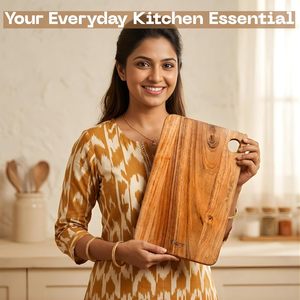 Rectangle <b>Wooden</b> Chopping Board With Knife Anti-Slip Kitchen Cutting Block 1.5cm Thick Single <b>Piece</b> Package - Product Image 2