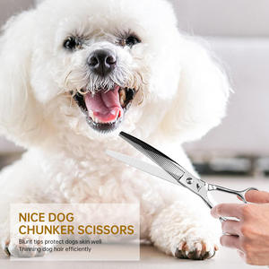 High Quality 8.0 Inch Japan Steel <b>Dog</b> Pet Grooming Hair Styling Scissors Blunt Tip Shear Stainless Steel Hot Sale Free Shipping - Product Image 6