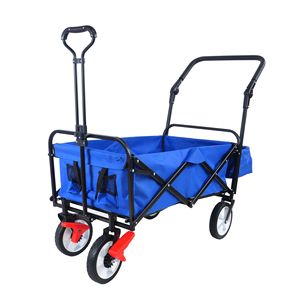 Heavy-Duty Portable Outdoor Utility <b>Wagon</b> with Adjustable Handles Collapsible <b>Garden</b> Hand Cart with Drink Holder for Camping - Product Image 4