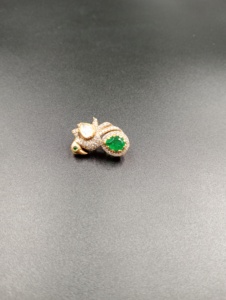 Broche de luxe Amaira Jewels en argent 925, motif paon, sertie de jade, design nœud papillon, unisexe, 5,6g - Product Image 6
