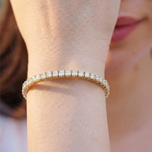 Bracelet tennis en diamant de laboratoire classique en or 14K 18K, bijoux élégants et luxueux pour femmes, style quotidien - Product Image 1