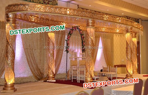 Decoración de boda hindú Open Mandap Best Wedding Mandap en concepto abierto Ceremonia de boda india Open Mandap Set Decor EE. UU. - Product Image 5