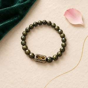 Pulsera de Piedras Naturales Verdes Facetadas con Espaciador Chapado en Bronce Antiguo, Brazalete Elástico Unisex para Uso Diario, Regalo - Product Image 6