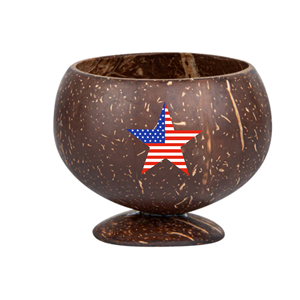 Taza de Coco Natural de EE. UU. para Comida, Ensalada, Bocadillos, Taza de Coco Impresa en 3D Patriótica para el 4 de Julio, Día de la Independencia, de Vietnam - Product Image 3