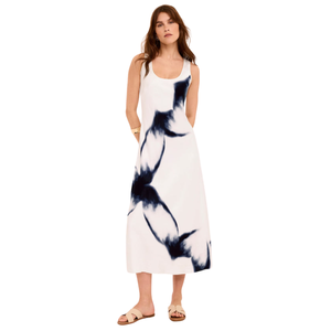 Vestido midi vintage con estampado para mujer, vestido con mangas abullonadas - Product Image 4