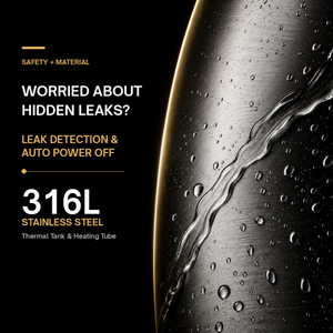 Distributeur d'eau AQUATEK BC TAP 3S Premium 750W sous évier en acier inoxydable 316L, eau chaude et ambiante, électrique, pour hôtel et maison - Product Image 4