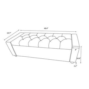 Banc de rangement rembourré en faux lin de 48 po avec accoudoirs, pour la fin du lit, la chambre, le salon ou l'entrée - Product Image 3