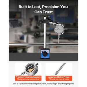Supporto a doppia asta per indicatore di test con precisione di 0,001 pollici e custodia per il trasporto con braccio lungo regolabile con precisione, non magnetico - Product Image 3