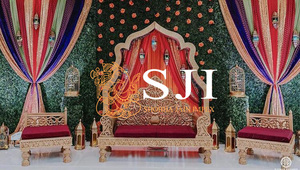 Ensemble de canapés floraux de luxe modernes et simples pour scène de mariage, décorations extérieures en plastique renforcé de fibres, Shobha Jain Impex Delhi Inde - Product Image 2