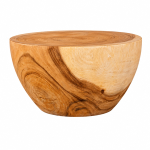 Table basse Horizon Bowl, finition naturelle, style moderne, bois de Suar massif, plateau épais de qualité supérieure, meubles de salon pour la maison - Product Image 3