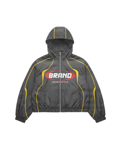 Ensemble de survêtement avec veste à capuche zippée et pantalon, manches longues, coupe ample, style sportif unisexe pour adulte, respirant, 100% nylon, idéal pour l'automne - Product Image 2