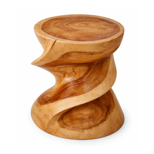 <b>Rustic</b> Organic Solid Suar Wood <b>Side</b> <b>Table</b> Sculptural Twisted Modern Accent <b>Table</b> Handcrafted Durable Natural Design - Product Image 1