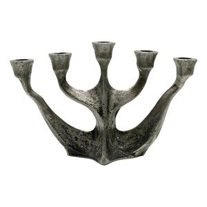Ménorah en laiton antique à 7 branches, porte-bougies coniques en métal, candélabre traditionnel de temple, décoration de table - Product Image 3
