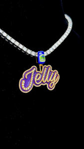 Custom Enamel <b>Pendant</b> <b>Name</b> <b>Necklace</b> Iced Moissanite Jewelry Custom Logo Bail Hip Hop Jewelry Enamel <b>Name</b> <b>Pendants</b> for Gifts - Product Image 4