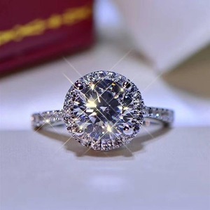 Custom VVS Moissanite Diamond Brilliant Cut H Color Filled Sterling Silver IGI Certified Rings Wedding Engagement Ring Unisex - Product Image 1