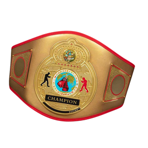 Ceinture de champion de boxe Gold Champion avec détails rouges, ceinture de championnat de lutte de qualité supérieure pour le sport et la présentation aux collectionneurs - Product Image 5