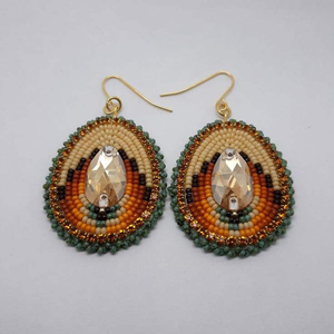 Fashion Forward Handmade Embroidered Beaded <b>Earrings</b> for Casual Party Wedding and Festive Occasions - Product Image 4