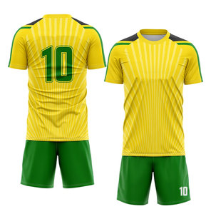 Conjunto de Camiseta de Fútbol Personalizada para Hombre, Rayas Blancas, Azules y Rojas, 100% Poliéster, Secado Rápido, Manga Corta, Cuello Redondo, Uniforme, Talla Adulto - Product Image 3