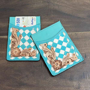 Tarjetero de Cuero Genuino con Diseño a Cuadros, Estilo Occidental, Delgado y Elegante para Mujer, Opciones Multicolor - Product Image 6