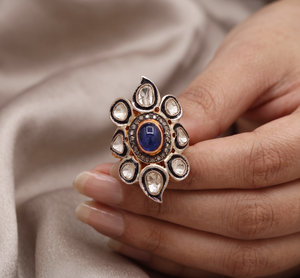 Natural Tanzanite Gold Plated 925 Sterling Silver Victorian Handmade Wedding Ring IGI Certified - Product Image 6