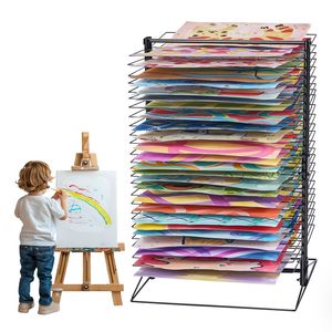 Espositore per Asciugatura di Arte e Pittura 20 X 17 X 30 Pollici con 50 Ripiani Rimovibili, Base Stabile in Acciaio al Carbonio - Product Image 1
