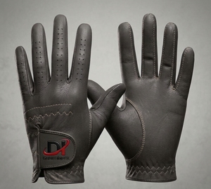 DARIB IMPEX Dark <b>Brown</b> Genuine <b>Leather</b> Golf <b>Glove</b> Adjustable Wrist Strap Hook And Loop Closure - Product Image 2