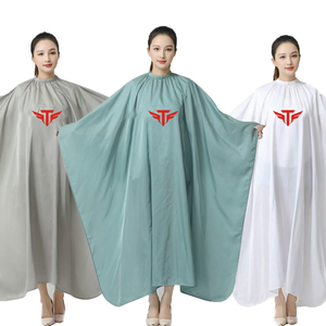 Cape de coiffure blanche avec logo rouge en polyester anti-adhésif pour hommes et femmes - Product Image 6