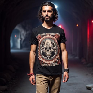 Camiseta Gráfica de Fiesta Gótica, Camiseta Urbana de Manga Corta de Algodón con Personalización OEM ODM - Product Image 5