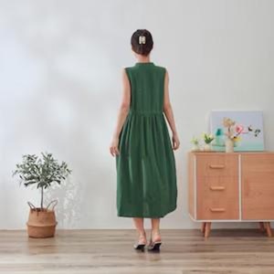 Vestido de Lino Orgánico para Mujer, Talla Grande, Manga Larga, Ropa de Lino Personalizada, Vestido Casual Elegante, Cómodo para Uso Diario - Product Image 2
