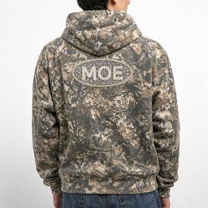 Sweat à capuche tendance pour homme, motif camouflage et strass, en coton, coupe oversize, style streetwear, épais, vente en gros OEM, mode - Product Image 6