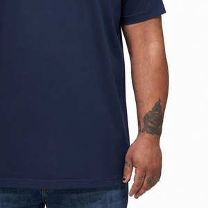 Polo de Manga Corta Azul Marino para Hombre, Talla Grande, Estilo Casual, Color Sólido, Tejido de Piqué de Algodón - Product Image 4