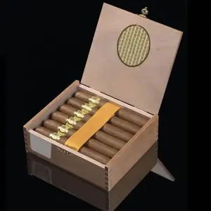 कस्टम लोगो डिजाइन खाली लकड़ी सिगार बॉक्स निर्माण