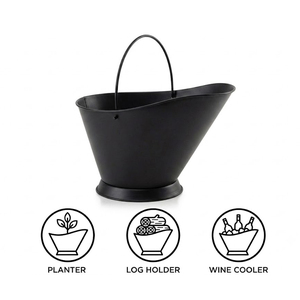 Painted Galvanized Iron <b>Coal</b> Bucket 3.5 Gallon Black - Product Image 6