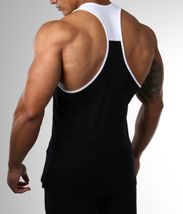 Camiseta sin mangas negra para hombre, cuello redondo, tejido de punto, color sólido, informal, transpirable, de secado rápido, estilo vintage, poliéster en la parte delantera - Product Image 6