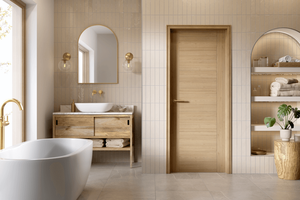 Portes intérieures en WPC imitation bois de style européen, portes à panneaux, étanches, anti-poussière, installation facile pour salon, cuisine, salle de bain - Product Image 6