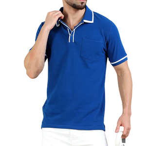 Mens Casual Solid Contrast Collar <b>Half</b> Sleeve Yarn Dyed <b>Shirt</b> 100% Cotton ODM Breathable Regular Fit Knitted for Custom Pocket - Product Image 1