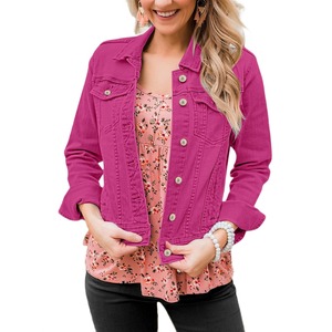 Veste en jean longue extensible sur mesure pour femme, en coton, unie, pour l'hiver, grandes tailles pour filles - Product Image 3