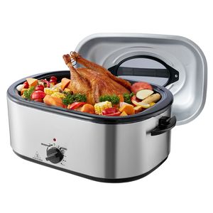 Forno Elettrico da Banco da 24 QT con Coperchio Autoriscaldante, 1450W, Funzioni Scongelamento e Mantenimento Caldo per Arrosto di Tacchino - Product Image 3