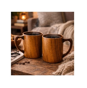 Taza de Café de Madera Hecha a Mano, Taza de Madera Maciza Natural, Diseño Rústico, Taza Ecológica para Beber en la Cocina - Product Image 1