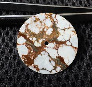 Jaspe Cheval Sauvage 28,5 mm, 0,7 mm d'épaisseur, coupe plate, trou central de 2 mm, cadran de montre unique, pierre précieuse naturelle, a K Gems GMC-1896 - Product Image 6