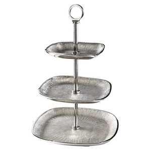 High End Designer Metal <b>Cake</b> <b>Stand</b> with <b>Marble</b> Finish Top for Luxury Dining Setup - Product Image 4