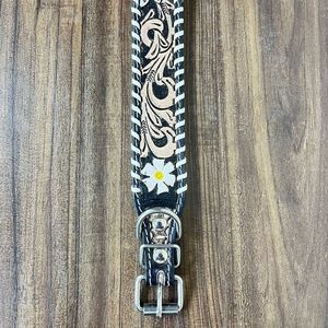 Collier pour animaux de compagnie en cuir de vachette véritable réglable de luxe de qualité supérieure colliers de chien de luxe rembourrés épais et souples en cuir repoussé à la main de haute qualité - Product Image 4