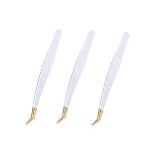 แหนบต่อขนตาและแหนบขนตาเพิ่มวอลลุ่มทองคำขาว - Product Image 1