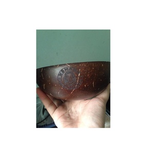 ชุดส้อมชามกะลามะพร้าวธรรมชาติเครื่องครัวอุปกรณ์รับประทานอาหารงานปาร์ตี้แกะสลักด้วยเลเซอร์สไตล์วินเทจเป็นมิตรกับสิ่งแวดล้อม - Product Image 3