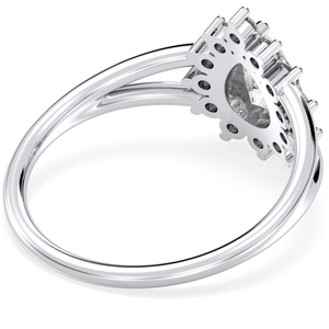 Bague de fiançailles REYES Exquisite en or massif 14 carats avec halo de moissanite certifiée GRA, alliance de luxe, bijoux fins, cadeaux pour femmes - Product Image 4