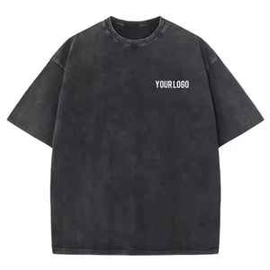 เสื้อยืดโอเวอร์ไซส์ทรงหลวม ผลิตในปากีสถาน สำหรับผู้ชาย ล้างด้วยกรด แขนสั้น MOQ ต่ำ - Product Image 1