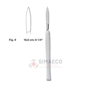 มีดผ่าตัด รุ่น Fig. เครื่องมือผ่าตัดสแตนเลสสตีลขนาด 9 16 ซม. 6¼ นิ้ว ใช้ซ้ำได้ ฆ่าเชื้อได้ รับผลิตแบบ OEM แบรนด์ส่วนตัว - Product Image 3